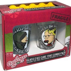 ICUP New A Christmas Story Pint Glass & Leg Lamp Ice Cube Tray Set